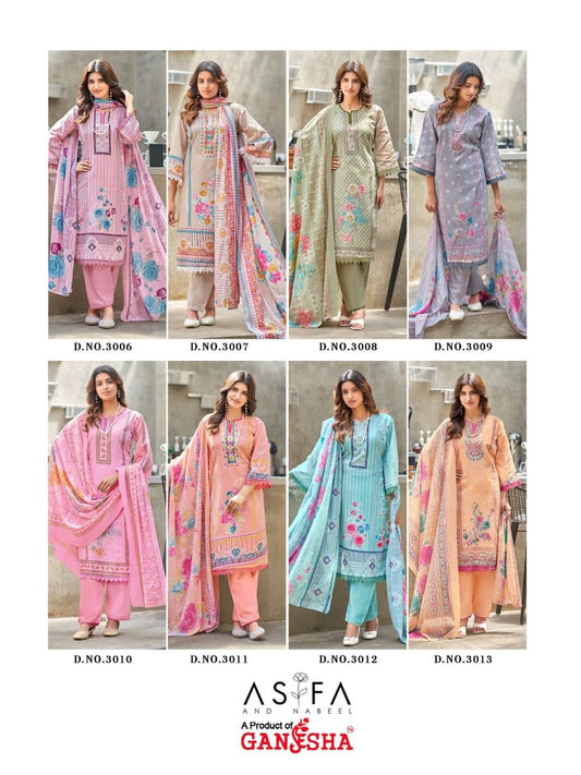 Asifa And Nabeel Vol 3 Ganesha Mix Cotton Karachi Salwar Suits Supplier Ahmedabad