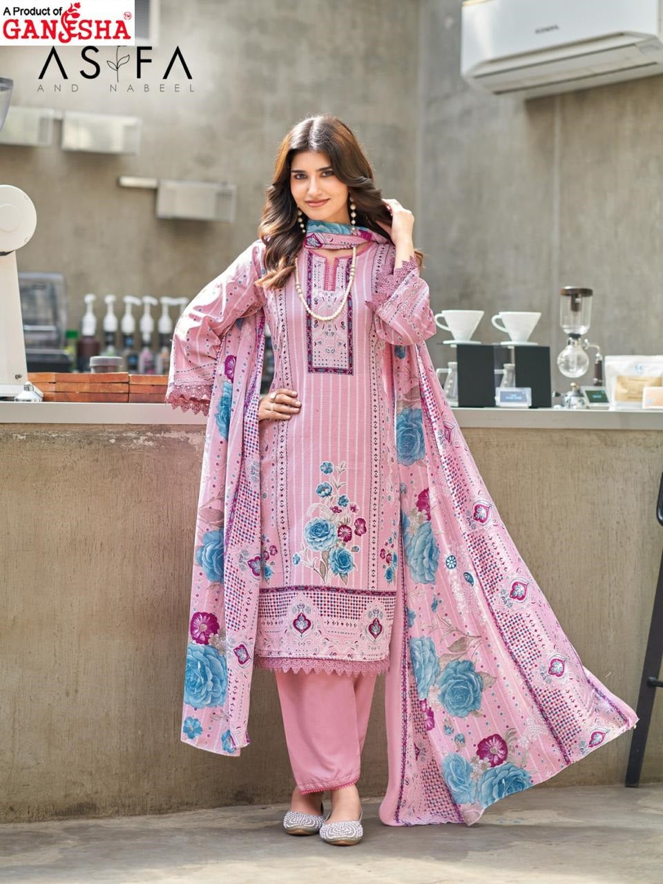 Asifa And Nabeel Vol 3 Ganesha Mix Cotton Karachi Salwar Suits Supplier Ahmedabad