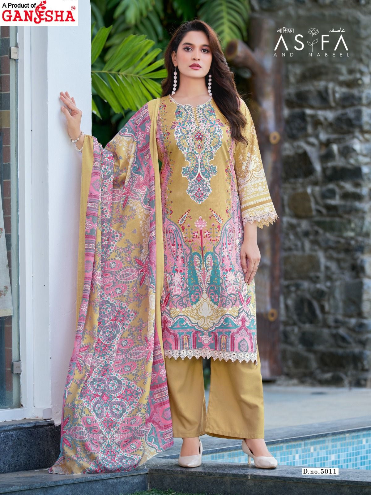 Asifa And Nabeel Vol 5 Ganesha Mix Cotton Karachi Salwar Suits Wholesale Price