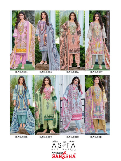 Asifa And Nabeel Vol 5 Ganesha Mix Cotton Karachi Salwar Suits Wholesale Price