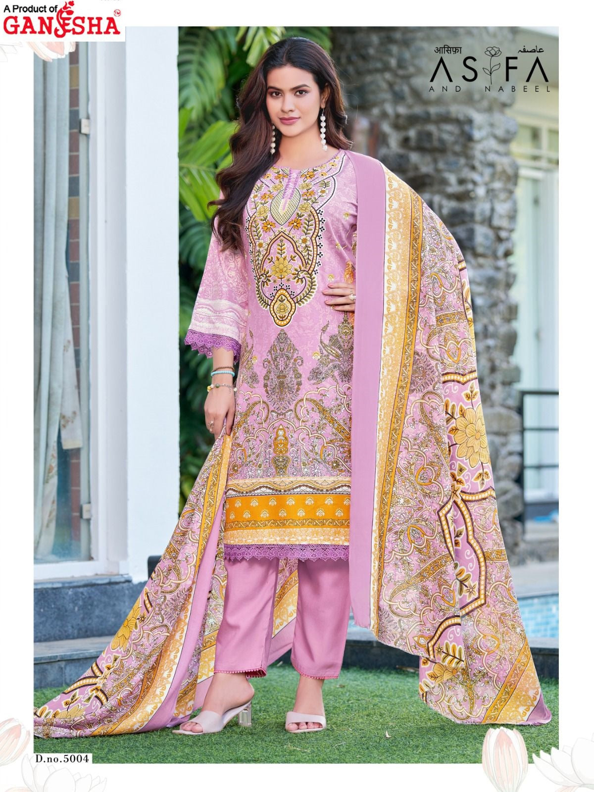 Asifa And Nabeel Vol 5 Ganesha Mix Cotton Karachi Salwar Suits Wholesale Price