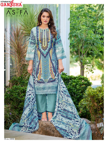 Asifa And Nabeel Vol 5 Ganesha Mix Cotton Karachi Salwar Suits Wholesale Price