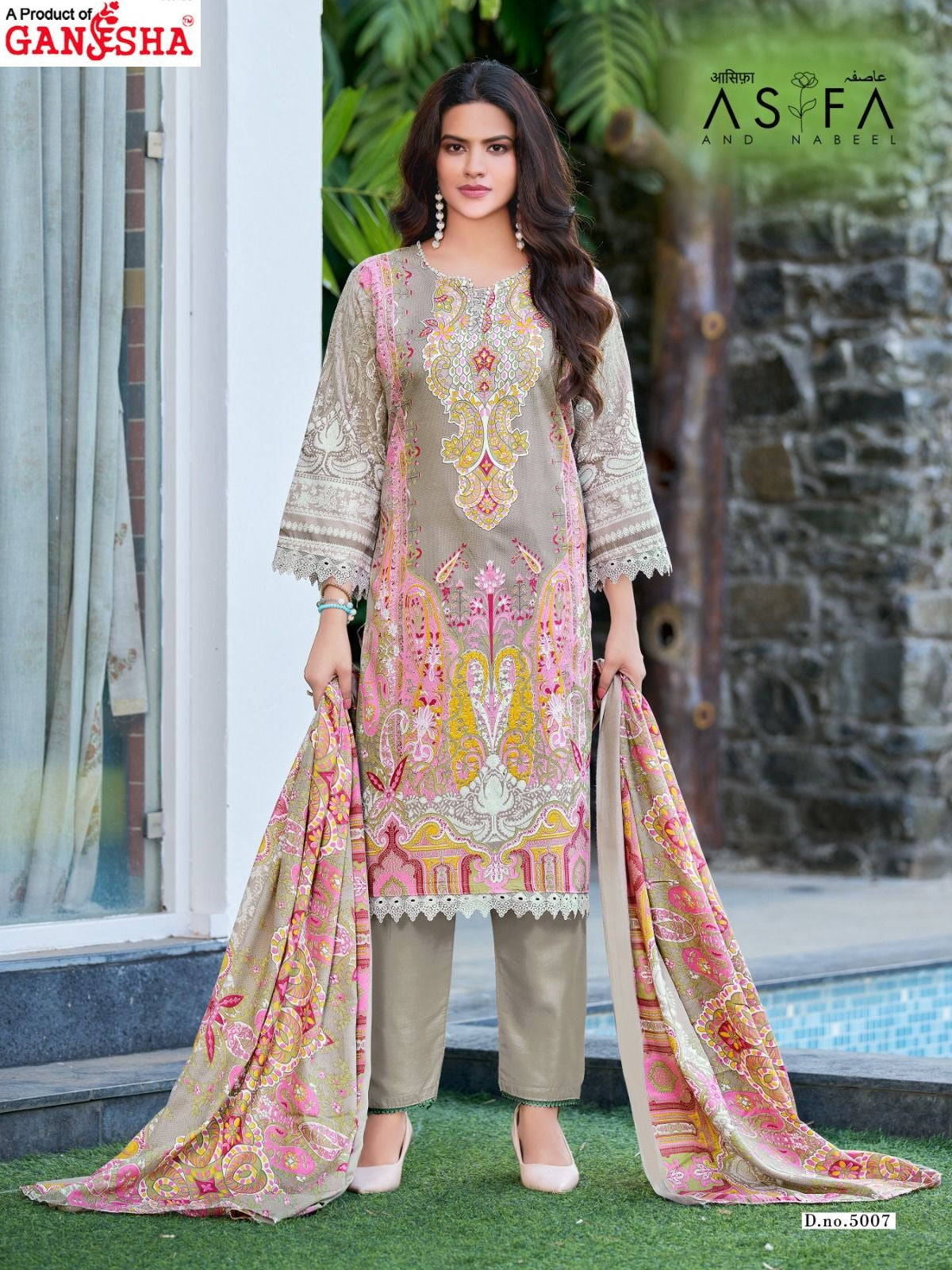Asifa And Nabeel Vol 5 Ganesha Mix Cotton Karachi Salwar Suits Wholesale Price