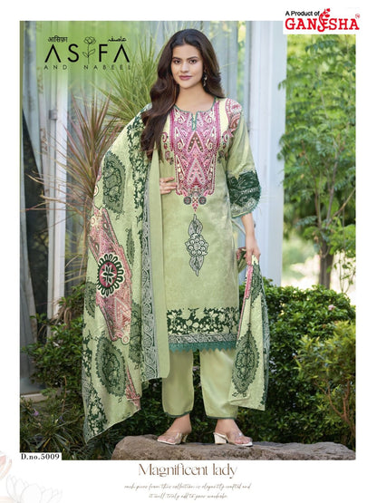 Asifa And Nabeel Vol 5 Ganesha Mix Cotton Karachi Salwar Suits Wholesale Price