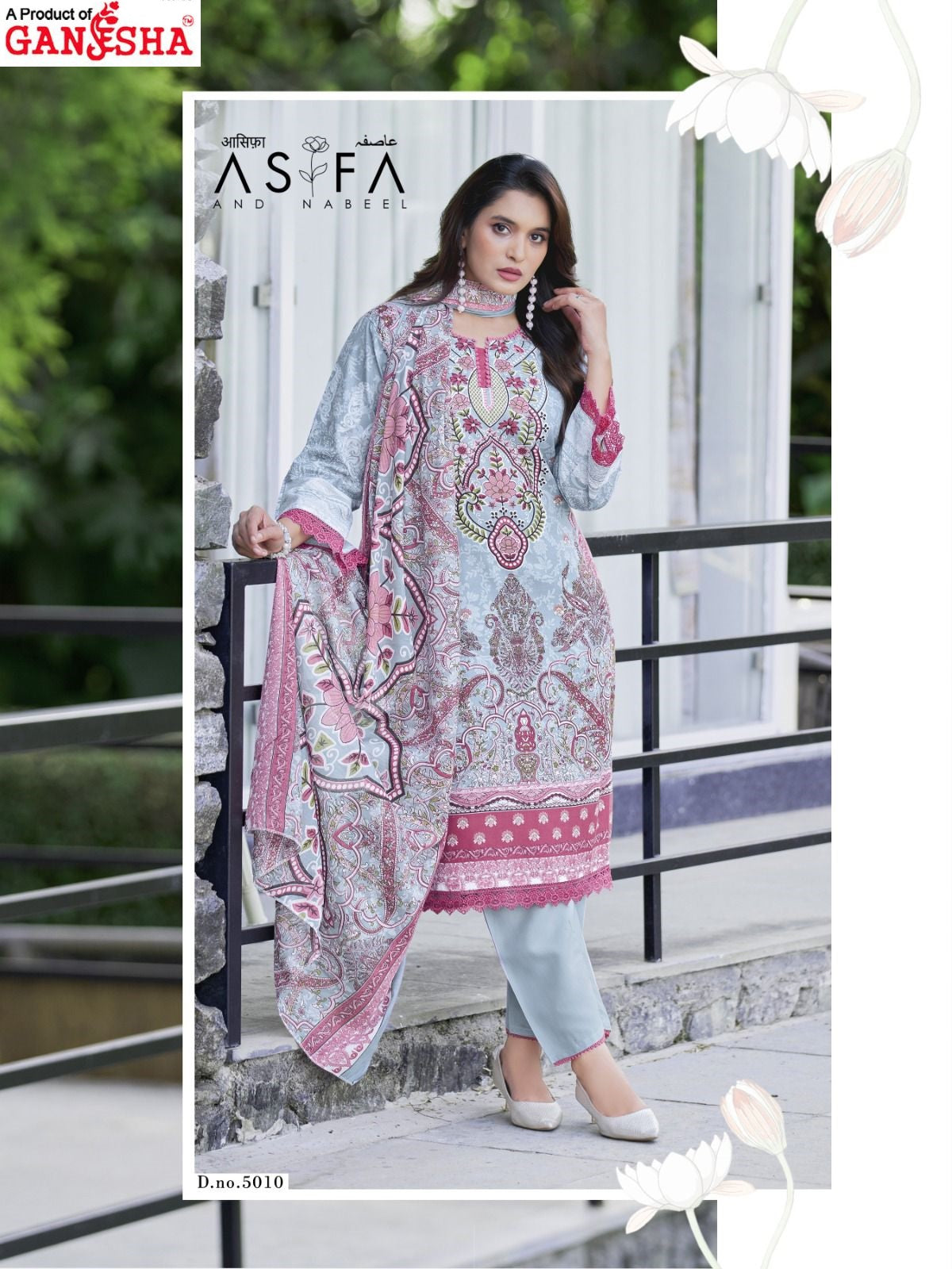 Asifa And Nabeel Vol 5 Ganesha Mix Cotton Karachi Salwar Suits Wholesale Price