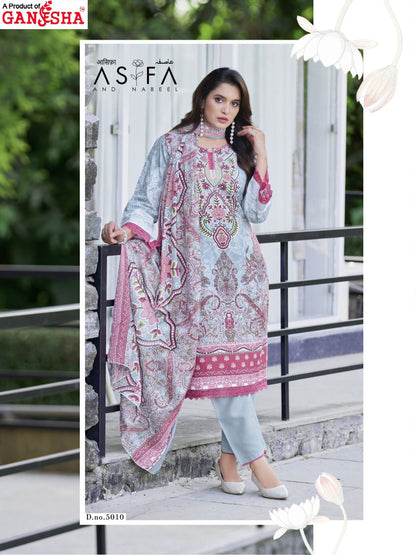 Asifa And Nabeel Vol 5 Ganesha Mix Cotton Karachi Salwar Suits Wholesale Price