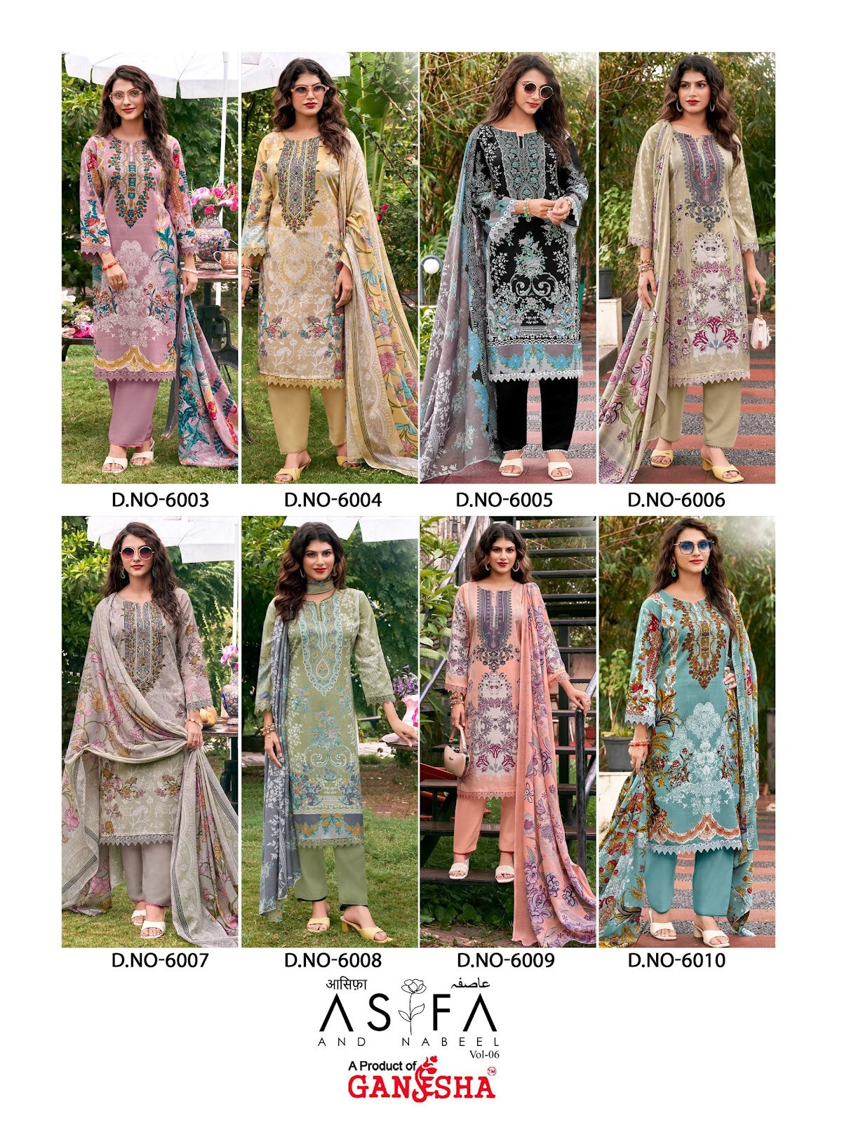 Asifa And Nabeel Vol 6 Ganesha Mix Cotton Karachi Salwar Suits Wholesale Price