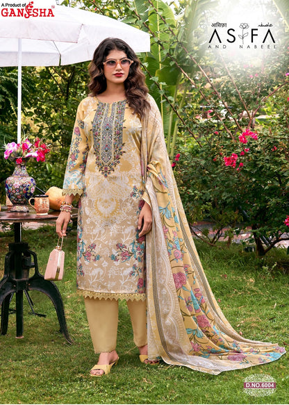 Asifa And Nabeel Vol 6 Ganesha Mix Cotton Karachi Salwar Suits Wholesale Price
