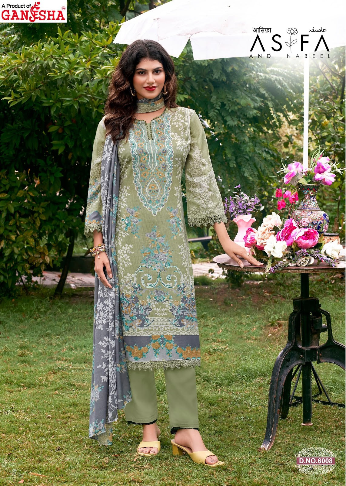 Asifa And Nabeel Vol 6 Ganesha Mix Cotton Karachi Salwar Suits Wholesale Price