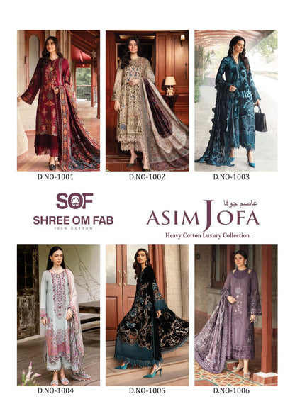 Asim Jofa Heavy Cotton Luxury Collection Shree Om Karachi Salwar Suits Wholesale Price
