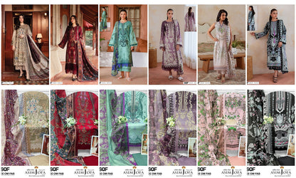 Asim Jofa Vol 3 Shree Om Mix Cotton Karachi Salwar Suits Exporter India