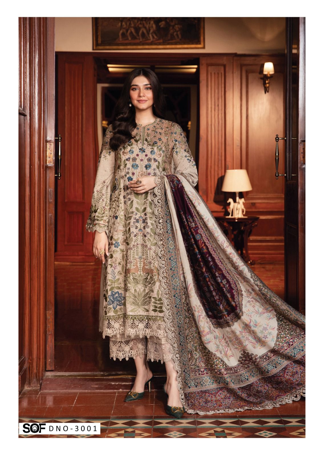 Asim Jofa Vol 3 Shree Om Mix Cotton Karachi Salwar Suits Exporter India
