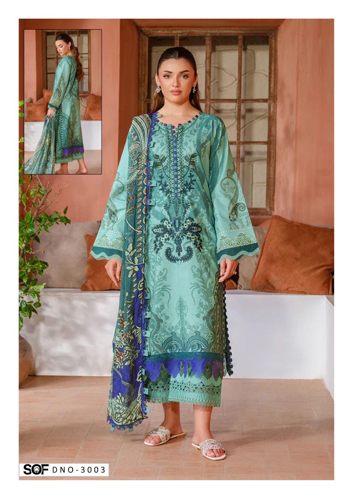 Asim Jofa Vol 3 Shree Om Mix Cotton Karachi Salwar Suits Exporter India