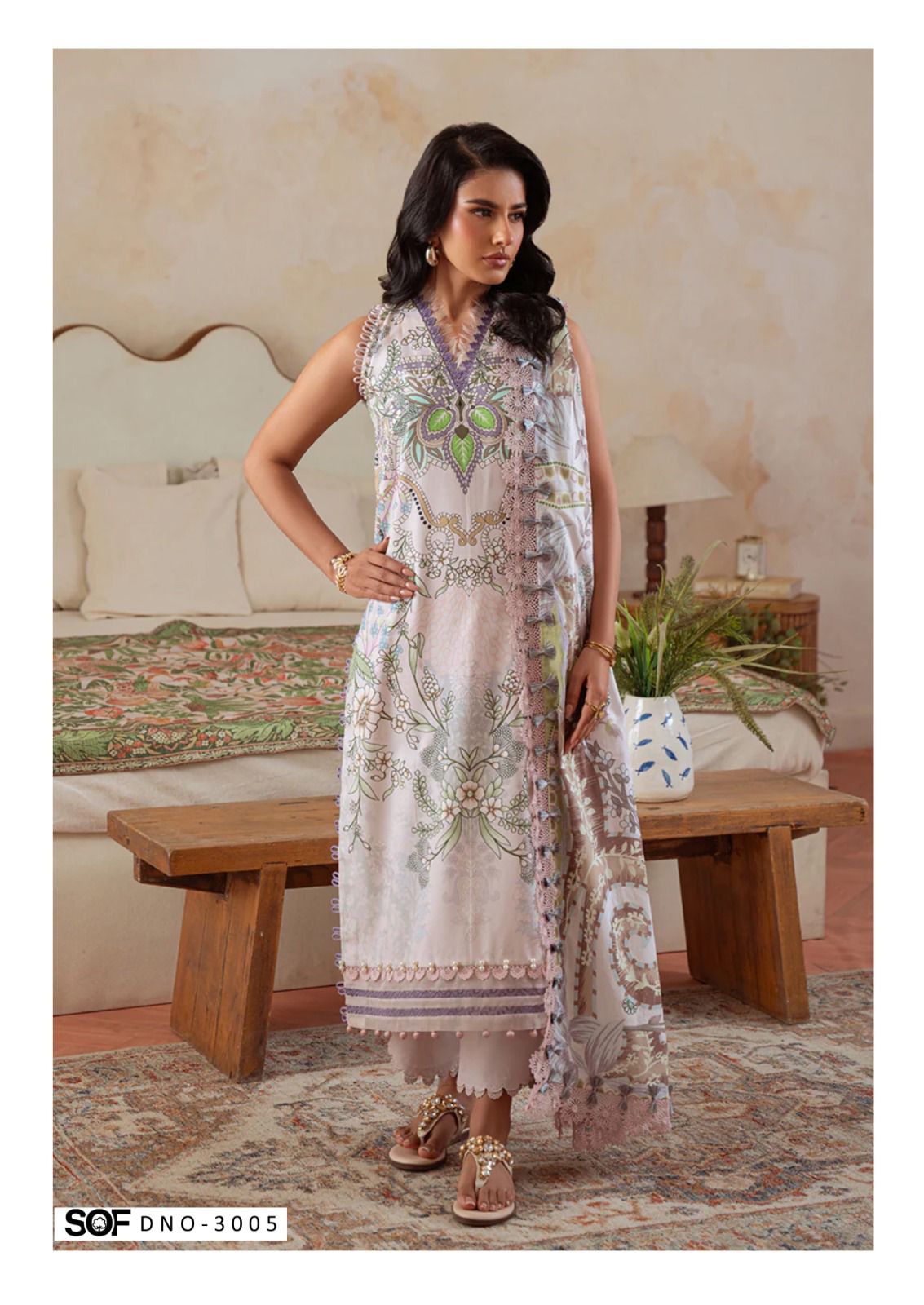 Asim Jofa Vol 3 Shree Om Mix Cotton Karachi Salwar Suits Exporter India