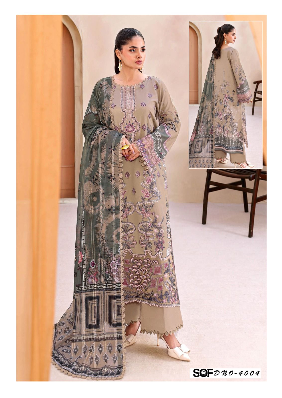 Asim Jofa Vol 4 Shree Om Mix Cotton Karachi Salwar Suits Manufacturer Ahmedabad