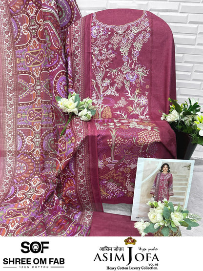 Asim Jofa Vol 5 Shree Om Cotton Karachi Salwar Suits Wholesale Price