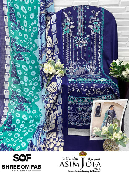 Asim Jofa Vol 5 Shree Om Cotton Karachi Salwar Suits Wholesale Price
