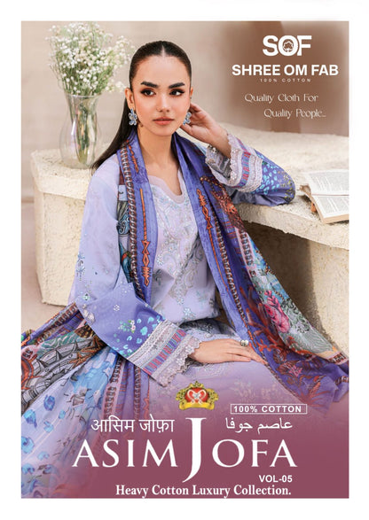 Asim Jofa Vol 5 Shree Om Cotton Karachi Salwar Suits Wholesale Price