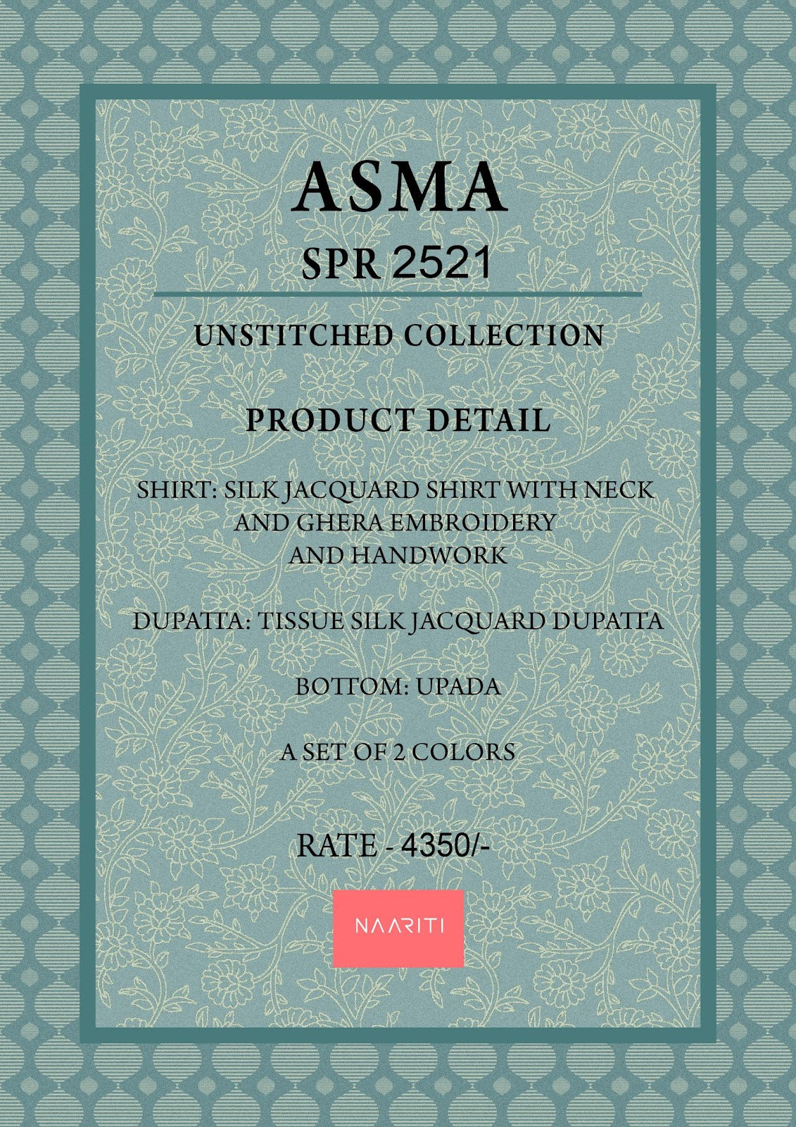 Asma Naariti Silk Pant Style Suits Wholesaler Gujarat