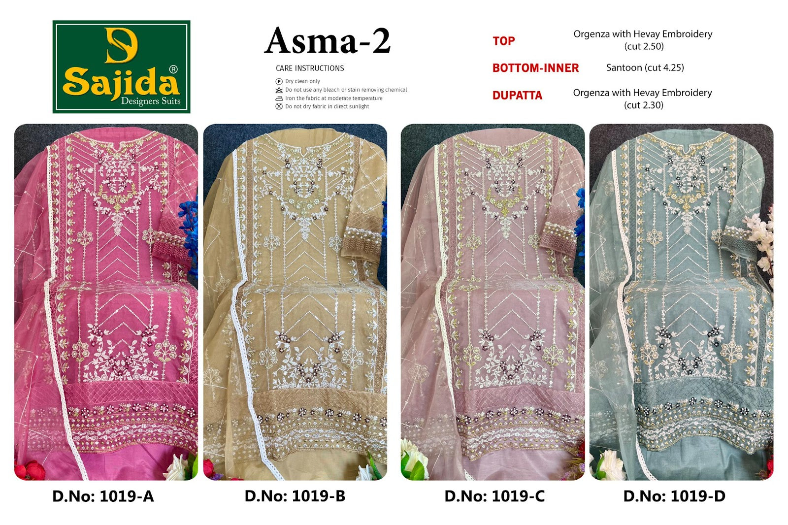 Asma Vol 2 Sajida Organza Pakistani Salwar Suits Supplier