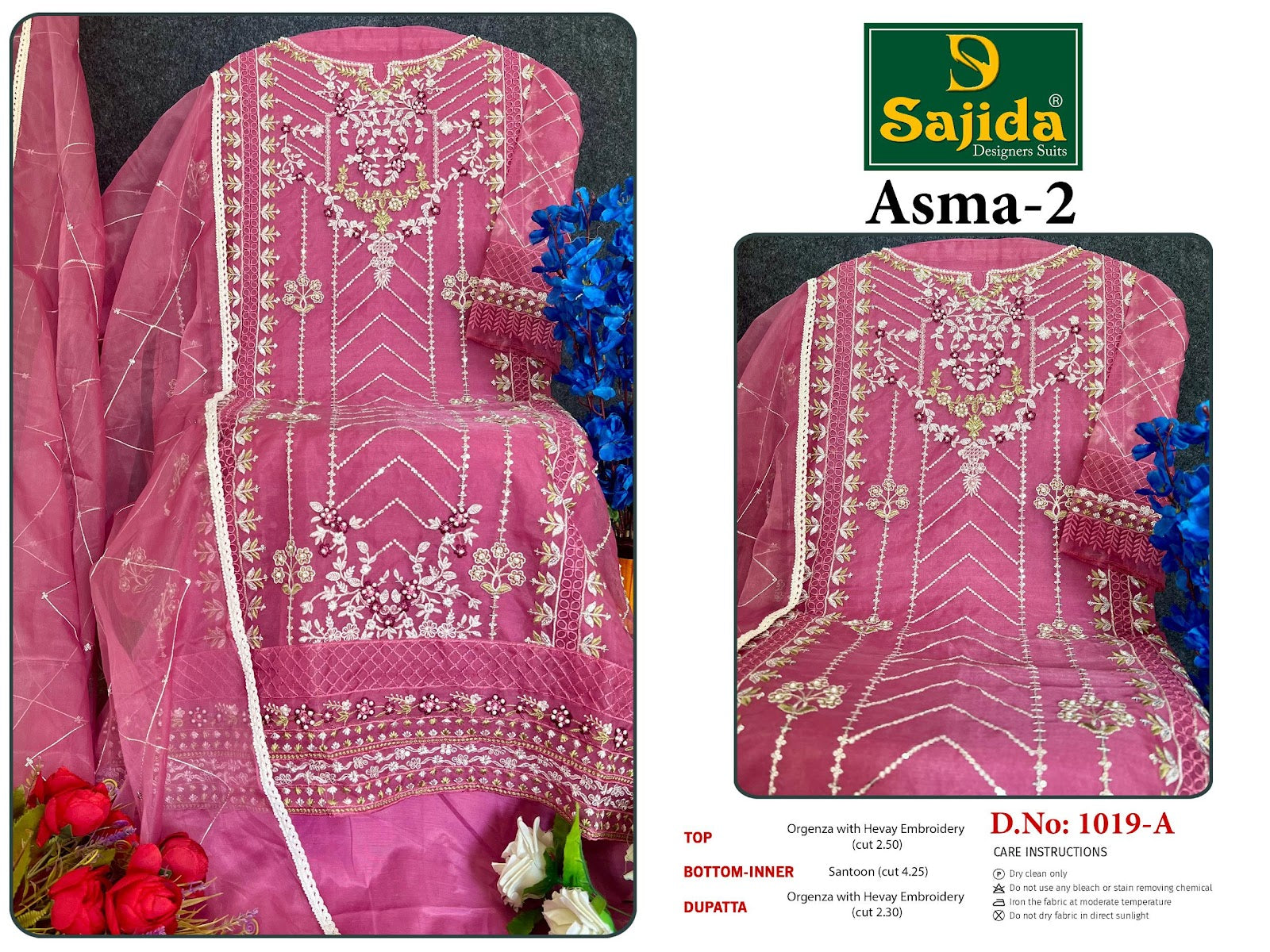 Asma Vol 2 Sajida Organza Pakistani Salwar Suits Supplier