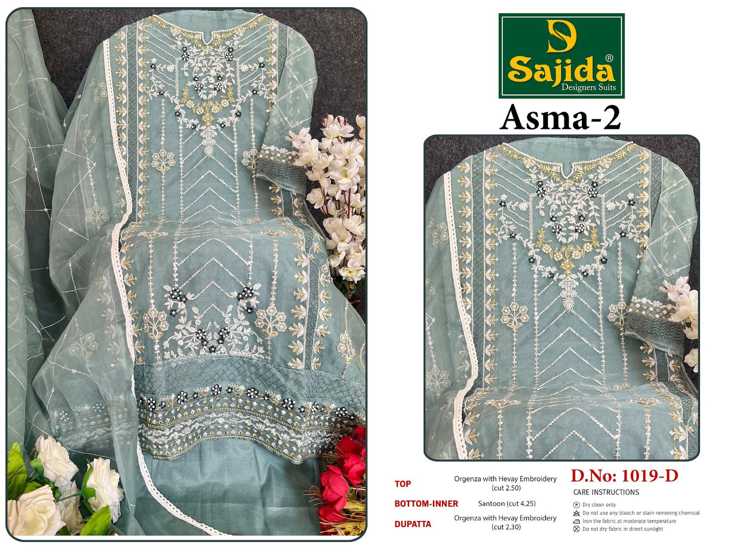 Asma Vol 2 Sajida Organza Pakistani Salwar Suits Supplier