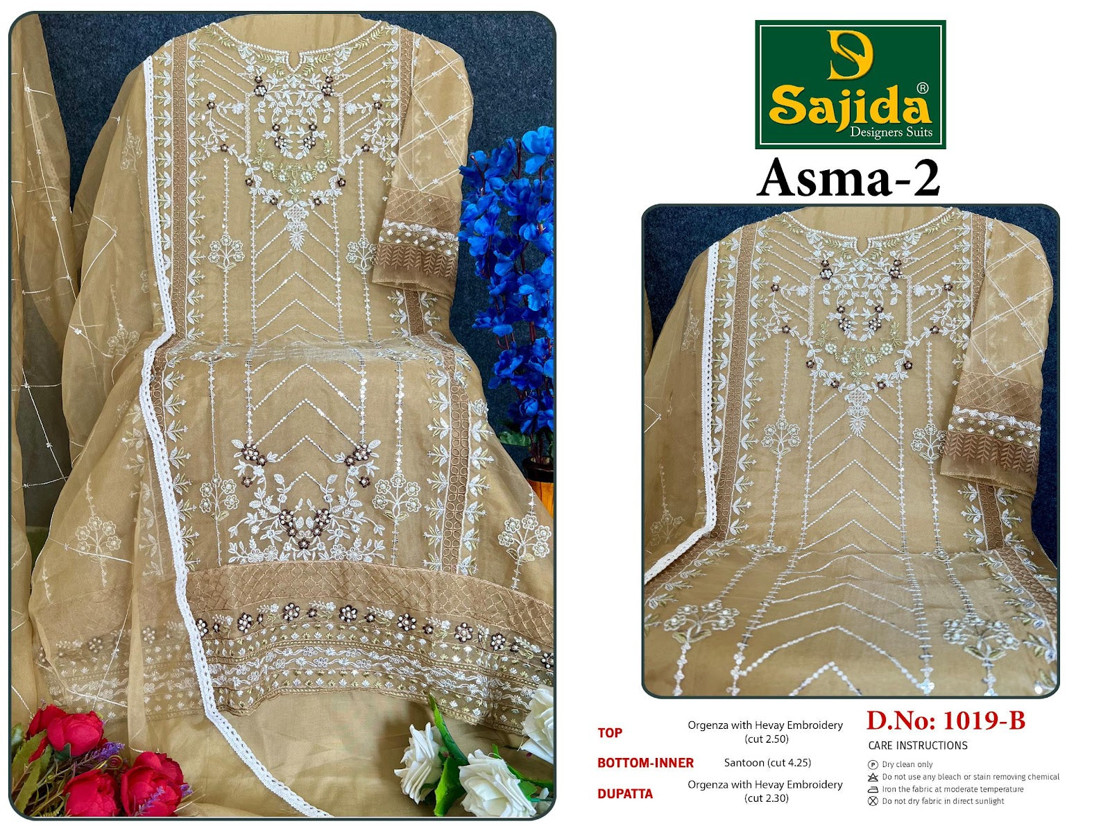 Asma Vol 2 Sajida Organza Pakistani Salwar Suits Supplier