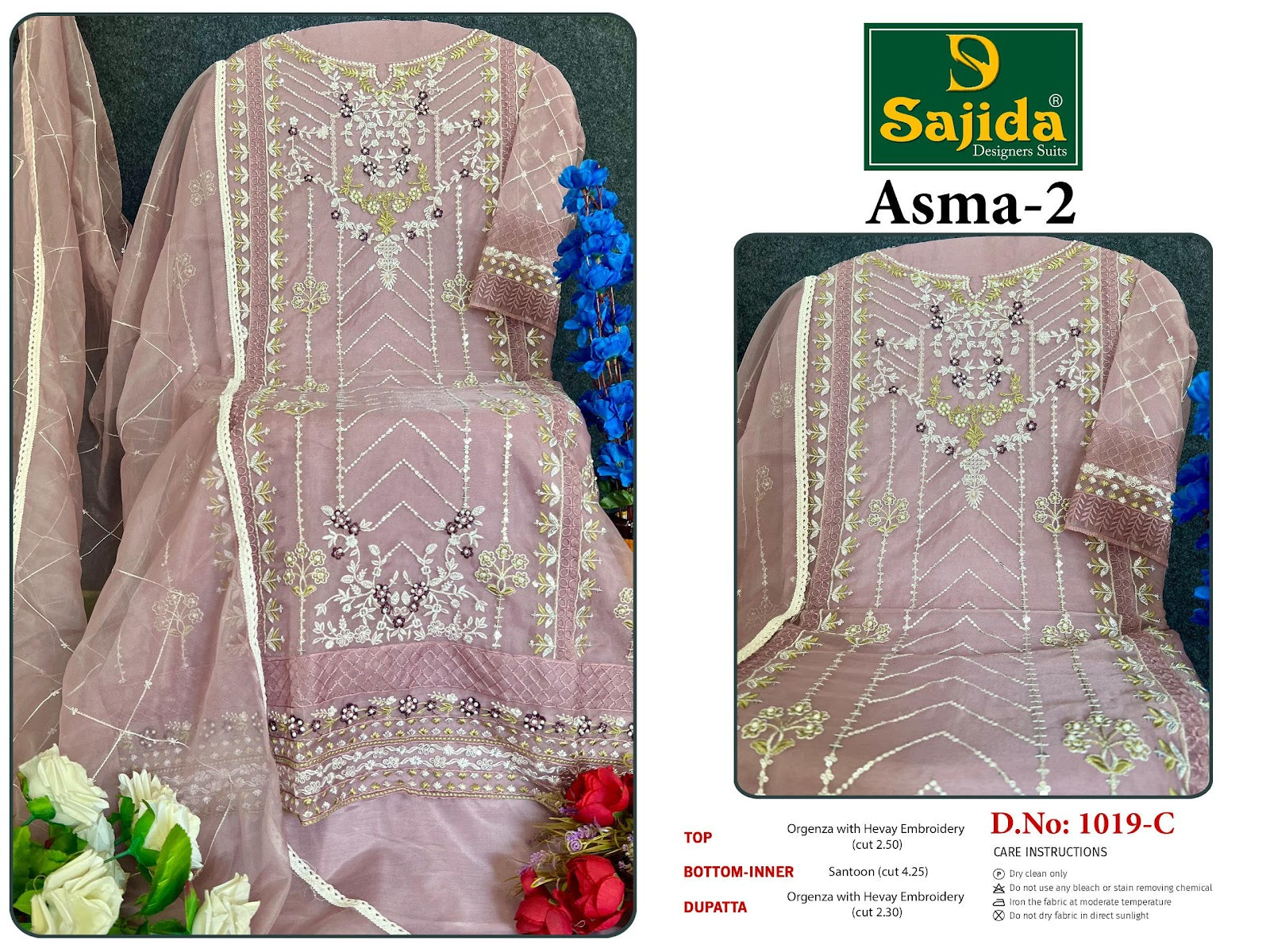 Asma Vol 2 Sajida Organza Pakistani Salwar Suits Supplier