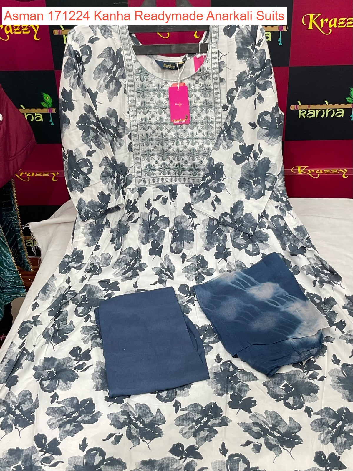 Asman 171224 Kanha Reyon Readymade Anarkali Suits Wholesaler