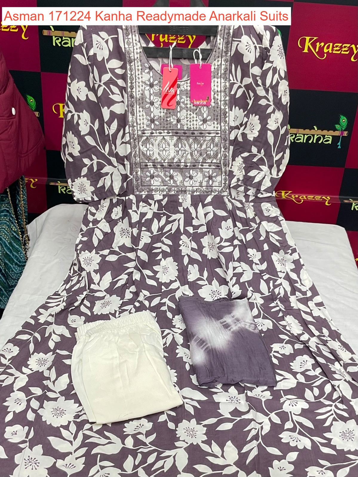 Asman 171224 Kanha Reyon Readymade Anarkali Suits Wholesaler