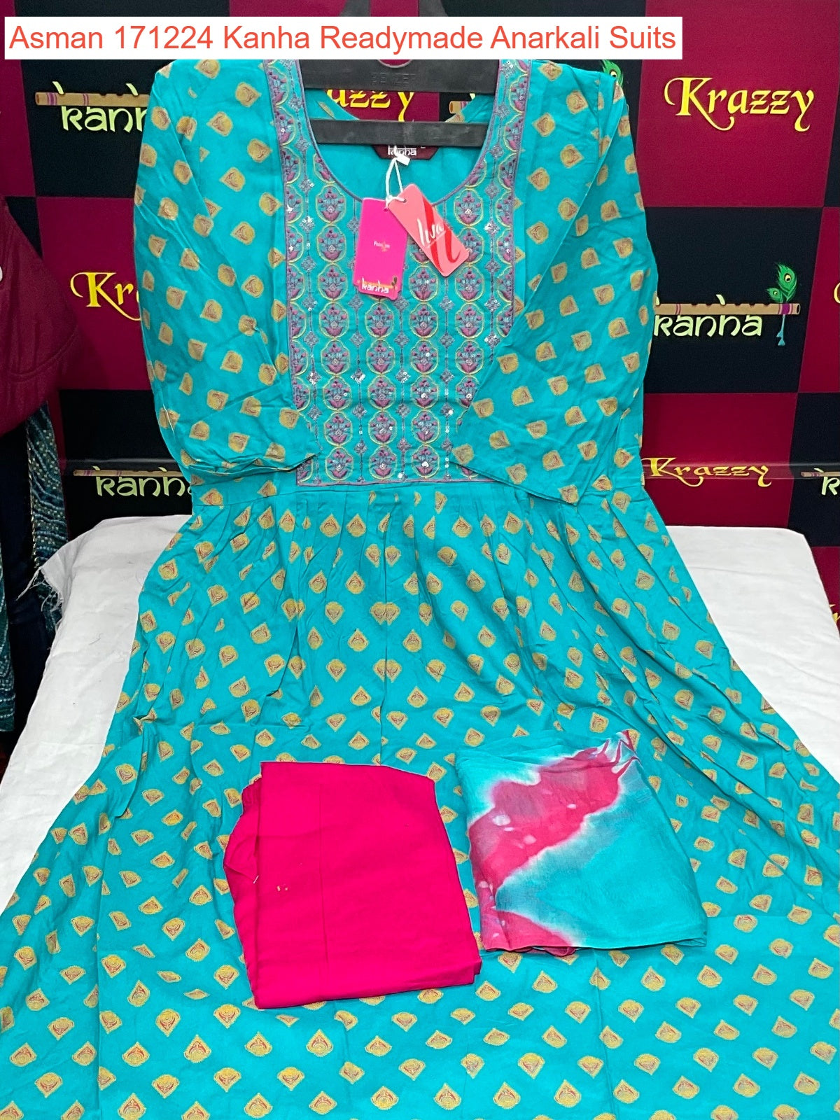 Asman 171224 Kanha Reyon Readymade Anarkali Suits Wholesaler