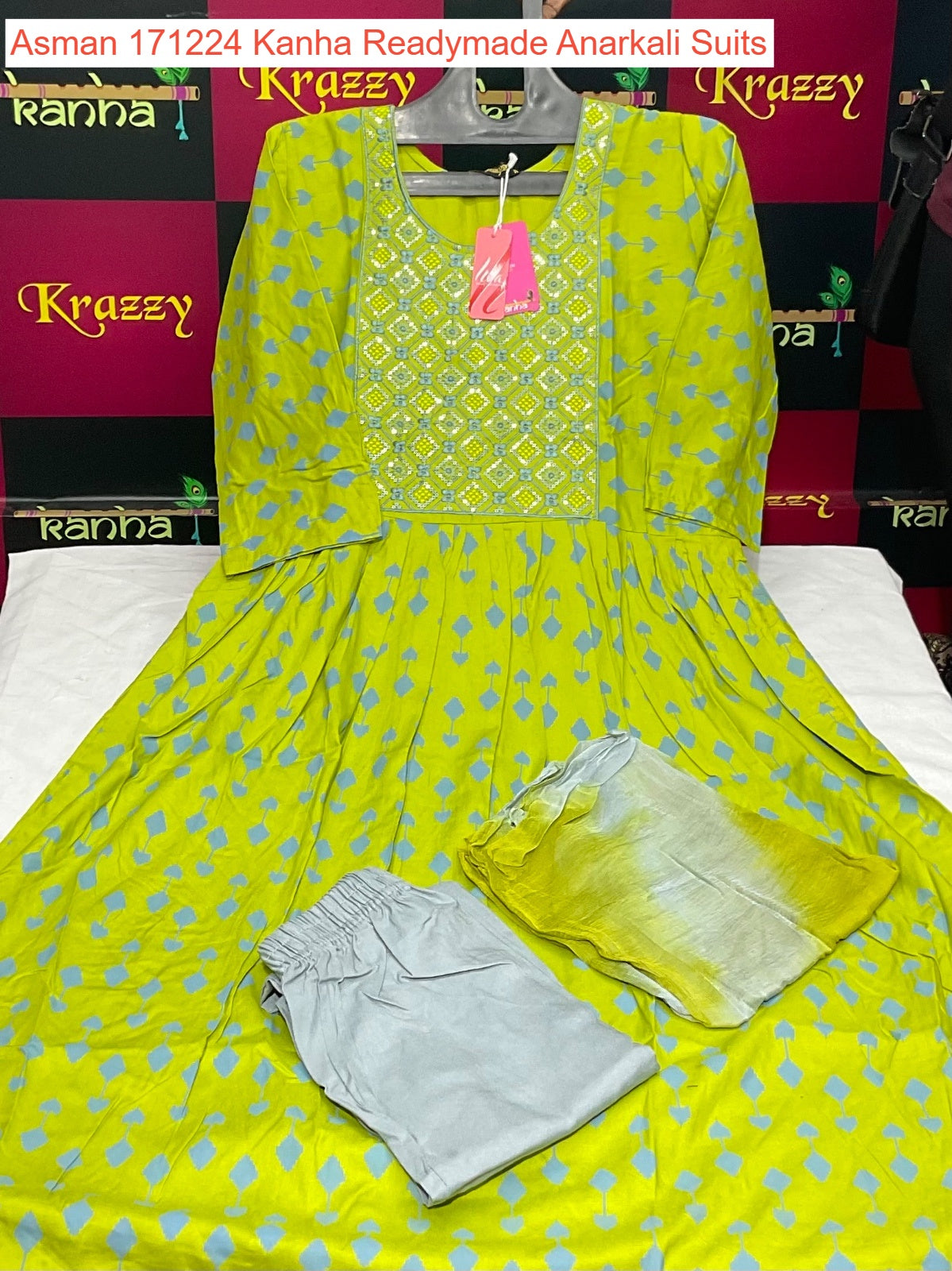 Asman 171224 Kanha Reyon Readymade Anarkali Suits Wholesaler