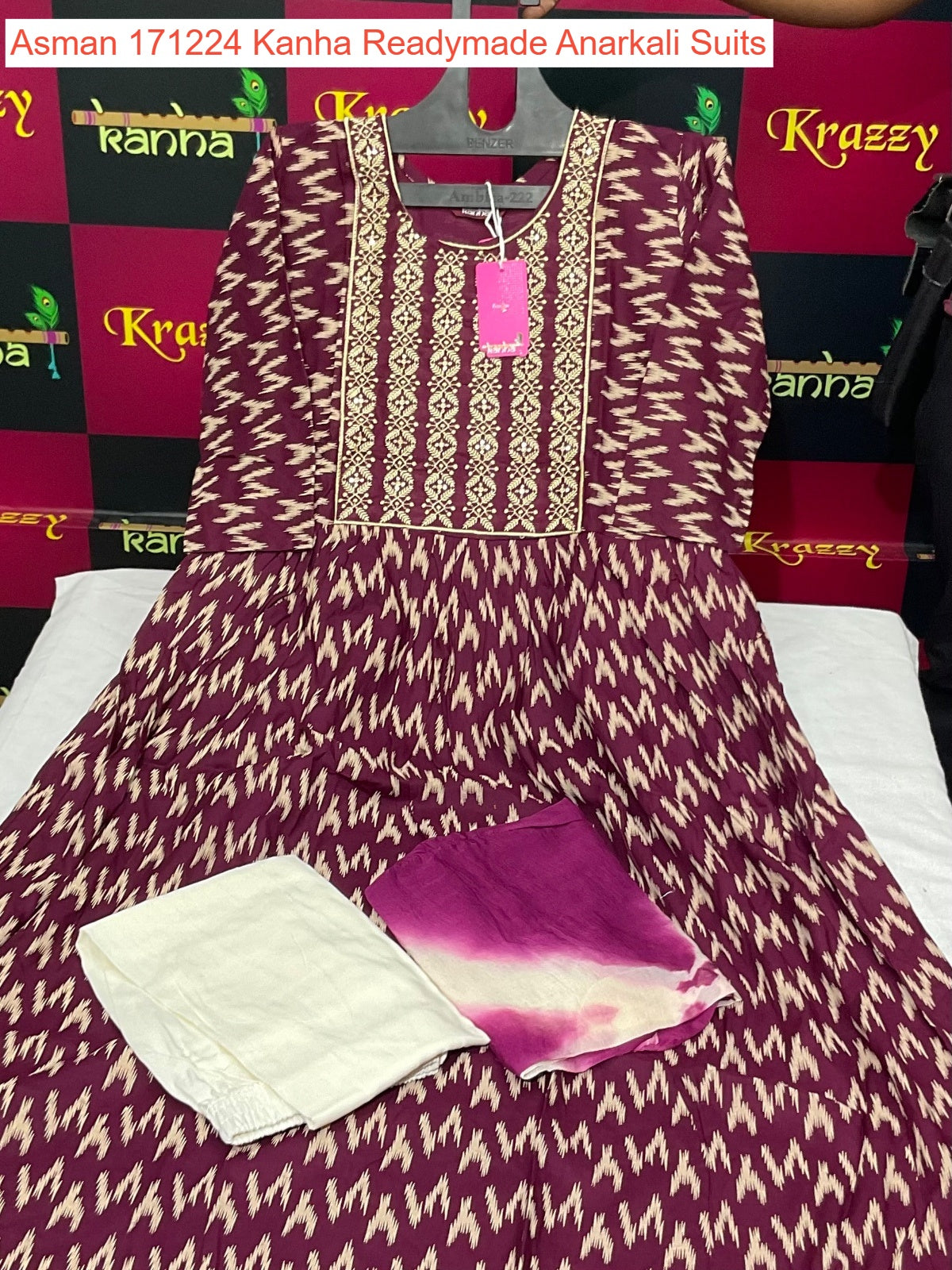 Asman 171224 Kanha Reyon Readymade Anarkali Suits Wholesaler