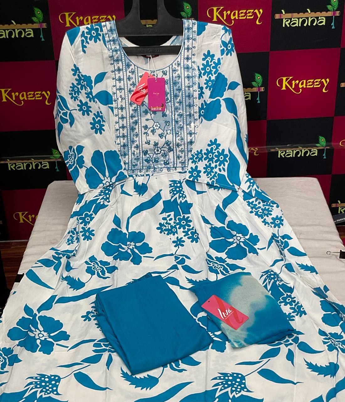 Asman 280125 Kanha Reyon Readymade Anarkali Suits Supplier Ahmedabad