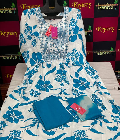 Asman 280125 Kanha Reyon Readymade Anarkali Suits Supplier Ahmedabad