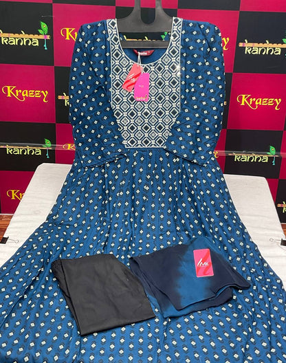 Asman 280125 Kanha Reyon Readymade Anarkali Suits Supplier Ahmedabad