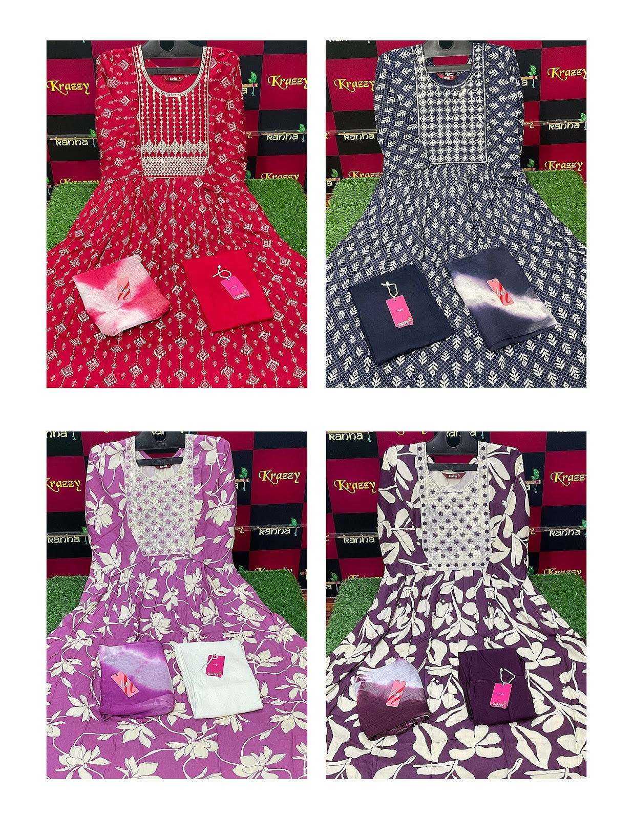 Asman With Pocket 181125 Kanha Reyon Readymade Anarkali Suits Manufacturer Gujarat