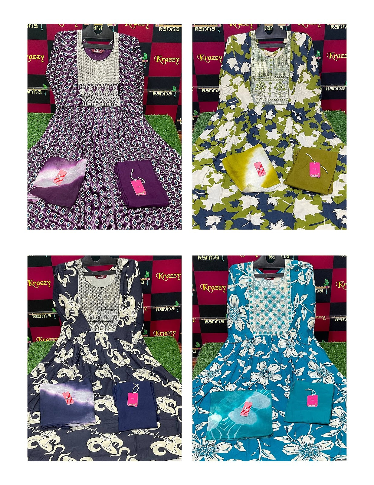 Asman With Pocket 181125 Kanha Reyon Readymade Anarkali Suits Manufacturer Gujarat