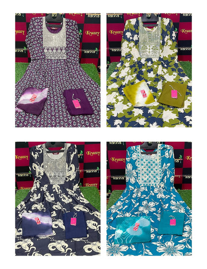 Asman With Pocket 181125 Kanha Reyon Readymade Anarkali Suits Manufacturer Gujarat