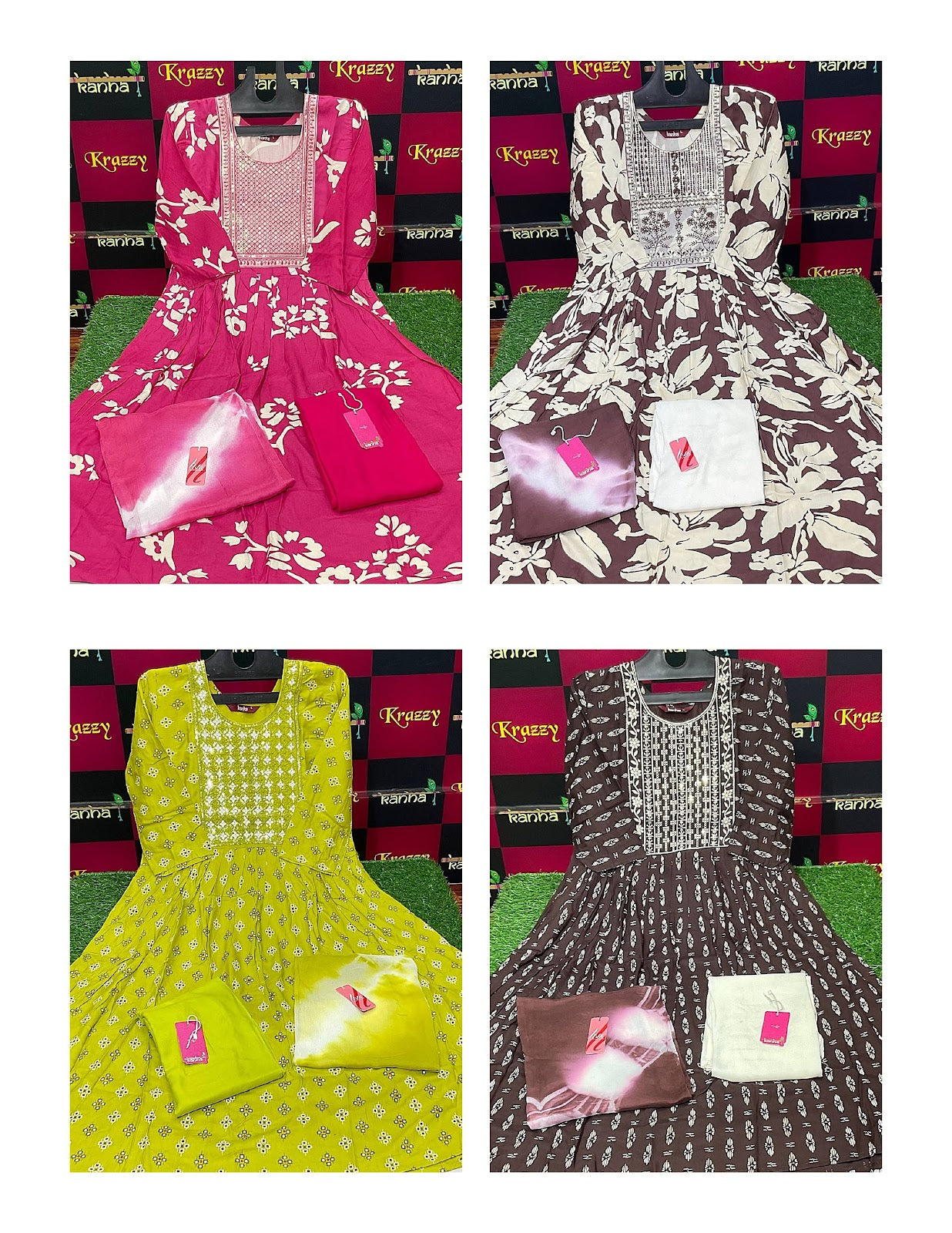 Asman With Pocket 181125 Kanha Reyon Readymade Anarkali Suits Manufacturer Gujarat