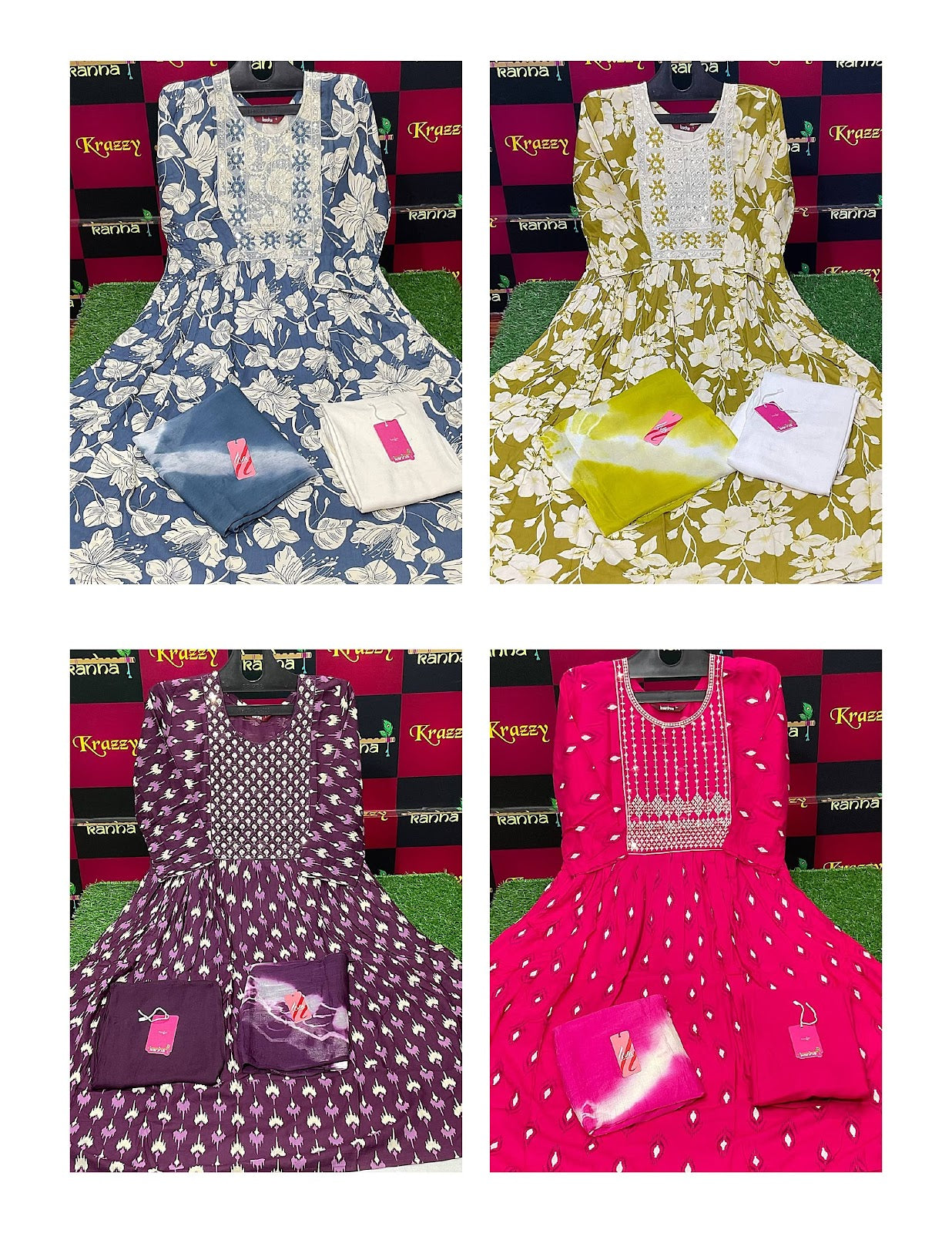 Asman With Pocket 181125 Kanha Reyon Readymade Anarkali Suits Manufacturer Gujarat