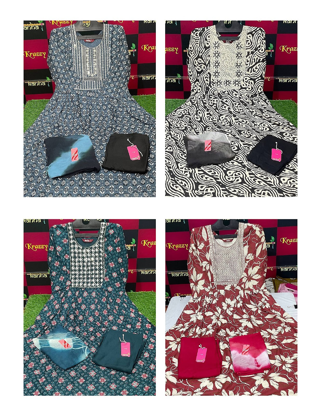 Asman With Pocket 181125 Kanha Reyon Readymade Anarkali Suits Manufacturer Gujarat