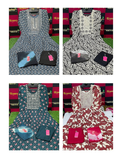 Asman With Pocket 181125 Kanha Reyon Readymade Anarkali Suits Manufacturer Gujarat