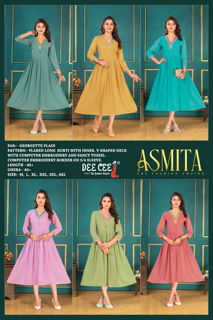 Asmita Deecee Georgette Anarkali Kurtis Manufacturer India