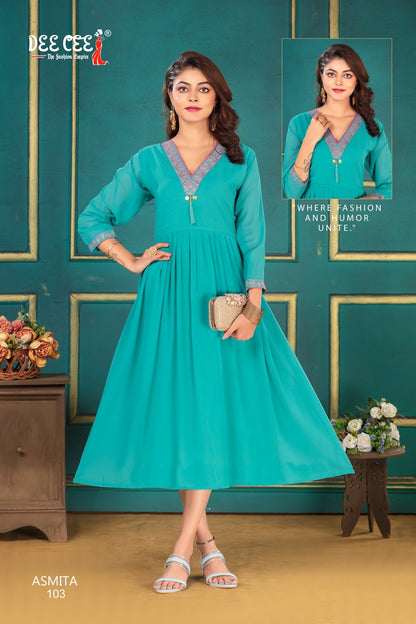 Asmita Deecee Georgette Anarkali Kurtis Manufacturer India