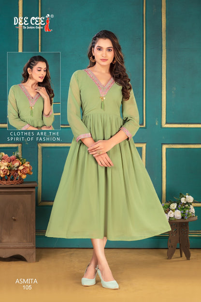 Asmita Deecee Georgette Anarkali Kurtis Manufacturer India