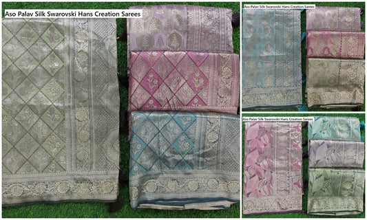 Aso Palav Silk Swarovski Hans Creation Sarees Wholesaler India