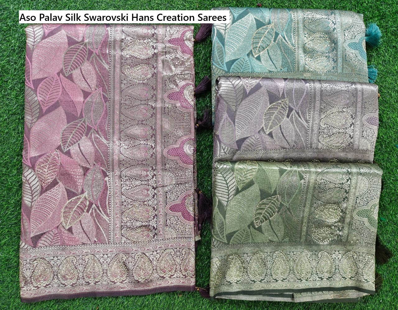 Aso Palav Silk Swarovski Hans Creation Sarees Wholesaler India