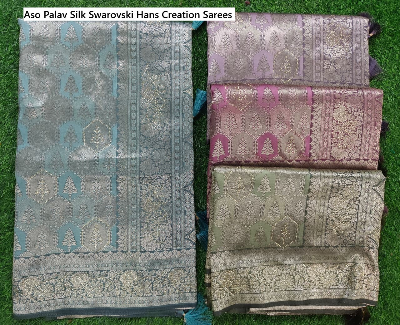 Aso Palav Silk Swarovski Hans Creation Sarees Wholesaler India