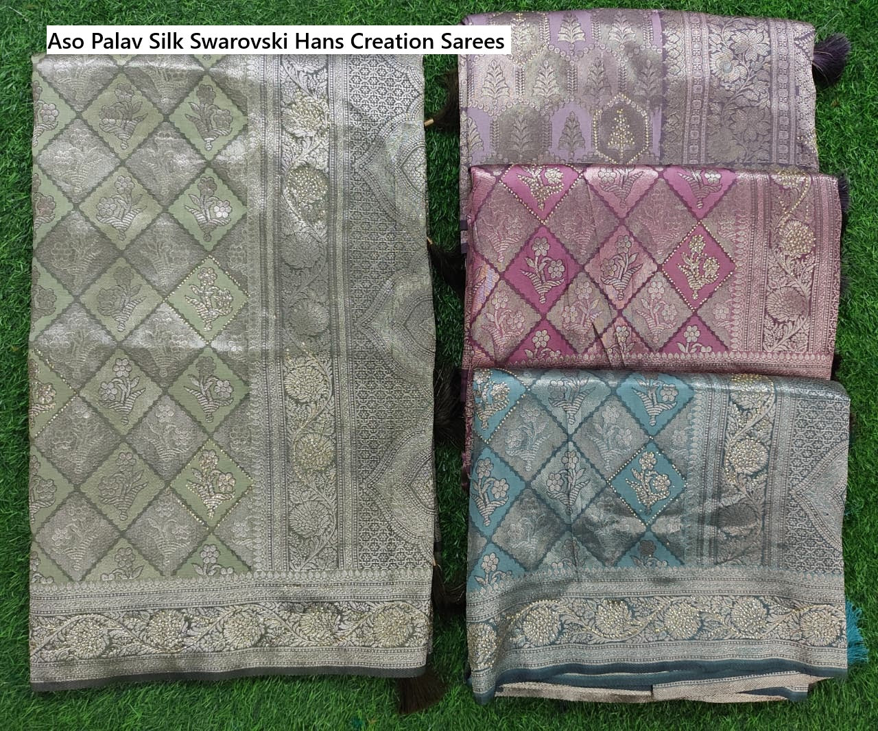 Aso Palav Silk Swarovski Hans Creation Sarees Wholesaler India